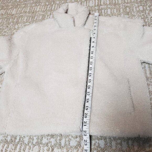 Lululemon Textured Fleece Collared Jacket in Bone Asymmetrical Zip Front S/M - Picture 12 of 12